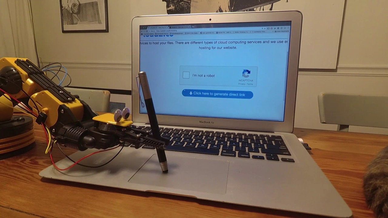 A robot solving a captcha.